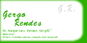 gergo rendes business card